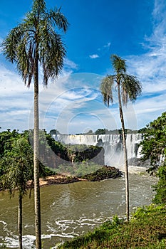 Iguazu Falls, the largest series of waterfalls of the world, located at the Brazilian and Argentinian border