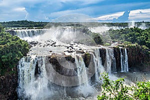 Iguazu Falls, the largest series of waterfalls of the world, located at the Brazilian and Argentinian border