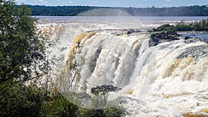 Iguazu waterfalls on the border of Brazil and Argentina in Argentina