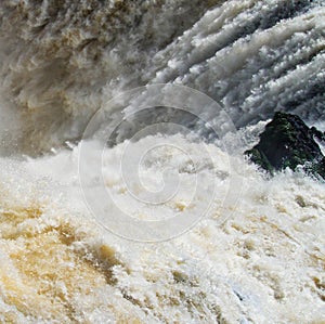 Iguazu waterfalls on the border of Brazil and Argentina in Argentina