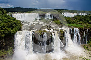 Iguazu waterfalls seen from Brazil ans Argentina