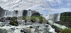 `IguaÃ§u Falls` on the Brazilian side in a large panoramic photo