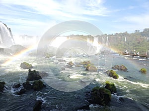 Iguaçu Falls Complete Rainbow and Observers Bridge
