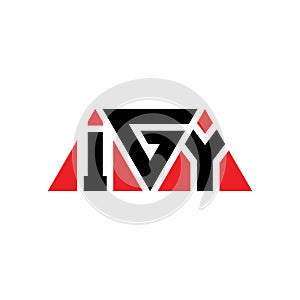 IGY triangle letter logo design with triangle shape. IGY triangle logo design monogram. IGY triangle vector logo template with red