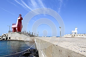 Iho Lighthouse at Iho Tewoo beach in the North of Jeju South Korea Asia