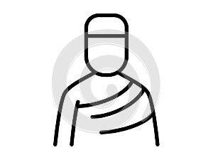 Ihram muslim hajj single isolated icon with outline style