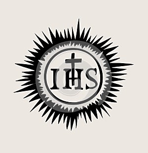 IHS The symbol of the Lord Jesus, art vector design