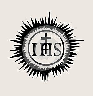IHS The symbol of the Lord Jesus, art vector design photo