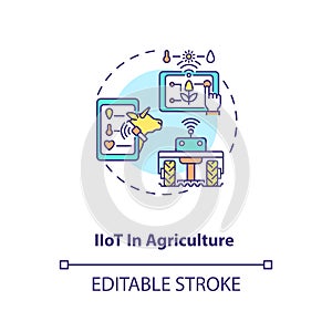 IIoT in agriculture concept icon