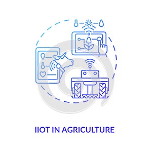 IIoT in agriculture concept icon