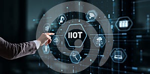 IIOT industrial internet of things concept. Technology and Business