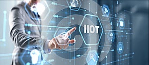 IIOT industrial internet of things concept. Technology and Business