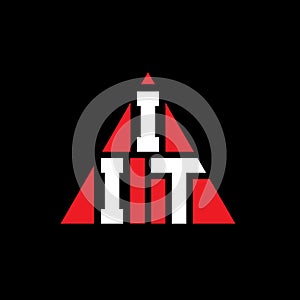 IIT triangle letter logo design with triangle shape. IIT triangle logo design monogram. IIT triangle vector logo template with red