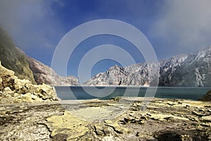 Ijen crator sulfuric acid lake