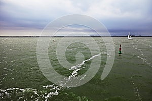 Ijsselmeer lake before a storm