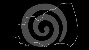 Ijuw district map of Nauru outline animation