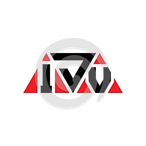 IJV triangle letter logo design with triangle shape. IJV triangle logo design monogram. IJV triangle vector logo template with red