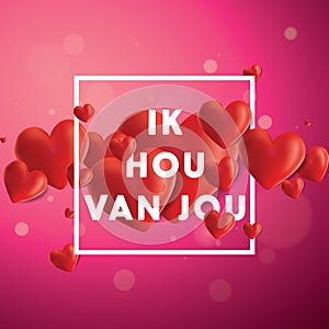 Ik Hou van Jou Vector Background
