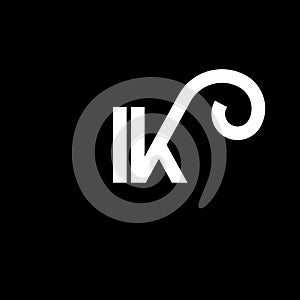 IK letter logo design on black background. IK creative initials letter logo concept. ik letter design. IK white letter design on