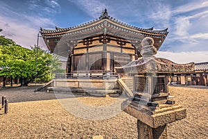 Ikaruga - June 03, 2019: The Horyu-Ji, temple in Irakuga, Nara Perfecture, Japan