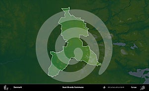 Ikast-Brande Kommune highlighted, Denmark. Physical