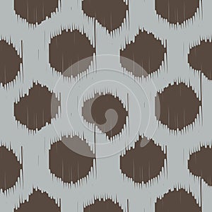 Ikat bold dots vector seamless pattern.