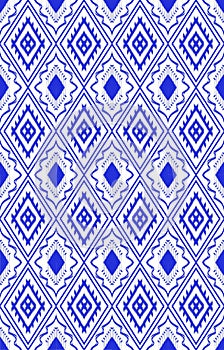 Ikat geometric folklore ornament. Tribal vector texture. Seamless striped pattern in Aztec style, tribal embroidery pattern,