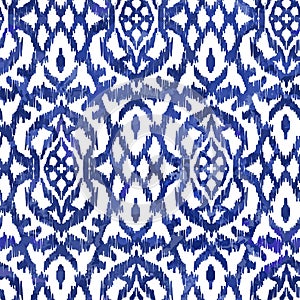 Ikat Ogee background - Ethnic folk seamless pattern