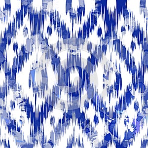 Ikat Ogee background - Ethnic folk seamless pattern