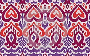 Ikat Ornament Ethnic Vector Seamless Pattern