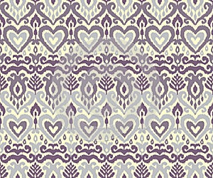 Ikat Ornament Ethnic Vector Seamless Pattern