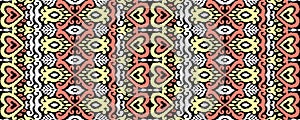 Ikat Ornament Ethnic Vector Seamless Pattern