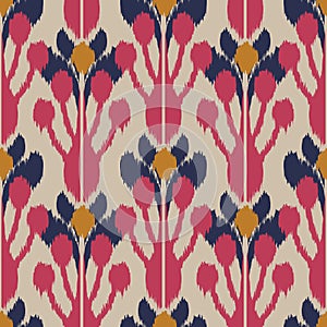 Ikat seamless pattern as cloth, curtain, textile design, wallpa