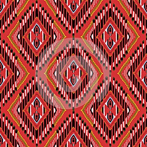 Ikat seamless pattern as cloth, curtain, textile design, wallpaper, surface texture background