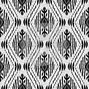 Ikat seamless pattern as cloth, curtain, textile design, wallpaper, surface texture background