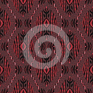 Ikat seamless pattern as cloth, curtain, textile design, wallpaper, surface texture background