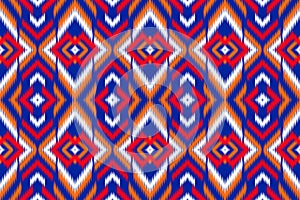 ikat seamless pattern design. Design for vector illustration embroidery style in Ethnic