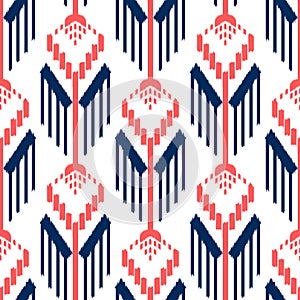 Ikat Seamless Pattern Design. Ethnic fabric. Bohemian fashion photo