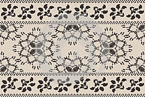 Ikat tribal seamless pattern. Ethnic Aztec fabric carpet boho chevron textile.Geometric African oriental traditional vector.