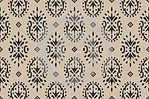 Ikat tribal seamless pattern. Ethnic Aztec fabric carpet boho chevron textile.Geometric African oriental traditional vector.