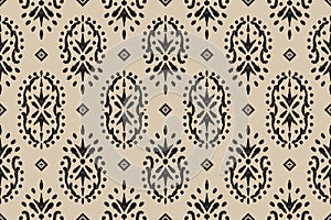 Ikat tribal seamless pattern. Ethnic Aztec fabric carpet boho chevron textile.Geometric African oriental traditional vector.