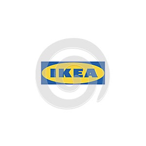 Ikea logo editorial illustrative on white background