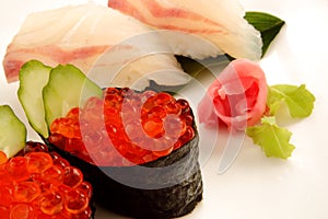 Ikura and bream sushi photo