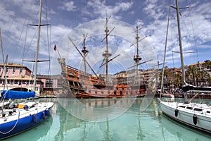 Il Galeone Neptune in port of Genoa, Italy