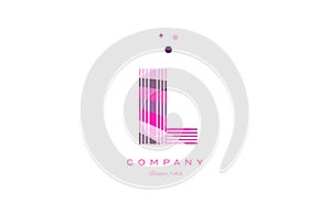 il i l alphabet letter logo pink purple line icon template vector