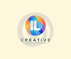 IL initial logo With Colorful Circle template vector