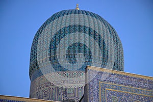 Il mausoleo di Tamerlano alla sera, Samarcanda, Uzbekistan