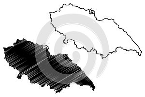 Ile d Yeu or L Ile-d Yeu island French Republic, France map vector illustration, scribble sketch ÃÅ½le d`Yeu or L`ÃÅ½le-d`Yeu m photo