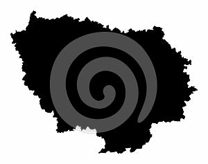 Ile-de-France silhouette map