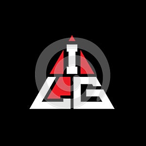 ILG triangle letter logo design with triangle shape. ILG triangle logo design monogram. ILG triangle vector logo template with red